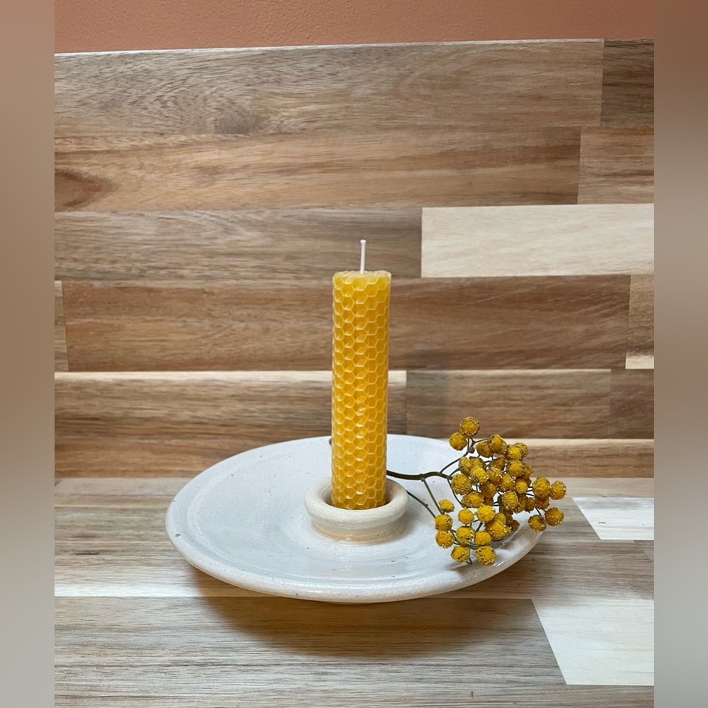Speckled Stoneware Candle Holder | Minimalist Taper Holder
